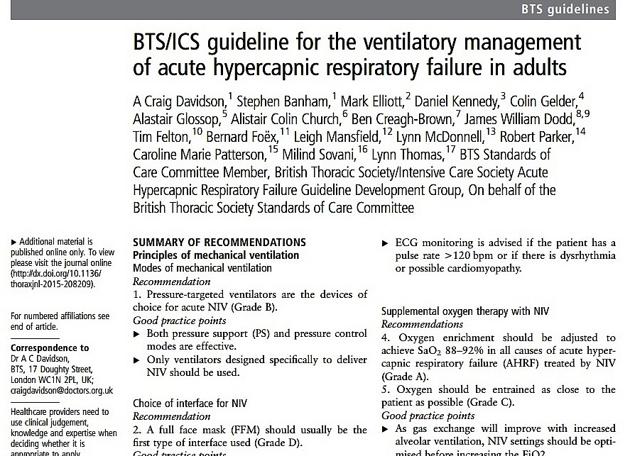 DIRETRIZ PARA O MANEJO DA VENTILA��O EM INSUFICI�NCIA RESPIRAT�RIA AGUDA: FA�A O DOWNLOAD